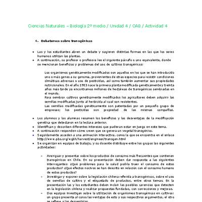 Ciencias Naturales 2 medio-Unidad 4-OA8-Actividad 4 Ciencias Naturales 2 medio-Unidad 4-OA8-Actividad 4