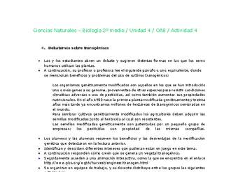 Ciencias Naturales 2 medio-Unidad 4-OA8-Actividad 4 Ciencias Naturales 2 medio-Unidad 4-OA8-Actividad 4