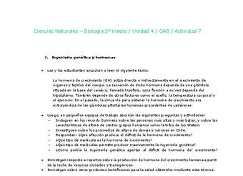 Ciencias Naturales 2 medio-Unidad 4-OA8-Actividad 7 Ciencias Naturales 2 medio-Unidad 4-OA8-Actividad 7