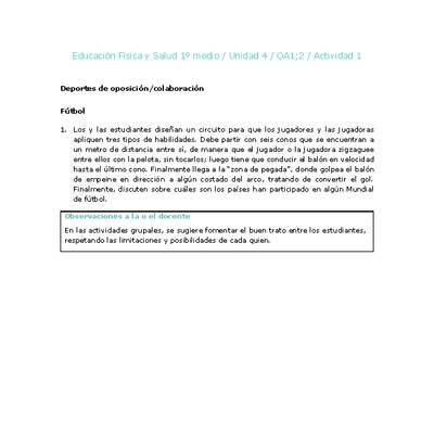 Educación Física 1 medio-Unidad 4-OA1;2-Actividad 1