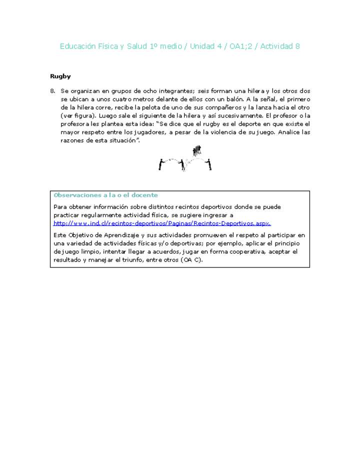 Educación Física 1 medio-Unidad 4-OA1;2-Actividad 8 Educación Física 1 medio-Unidad 4-OA1;2-Actividad 8