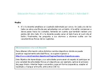 Educación Física 1 medio-Unidad 4-OA1;2-Actividad 9 Educación Física 1 medio-Unidad 4-OA1;2-Actividad 9