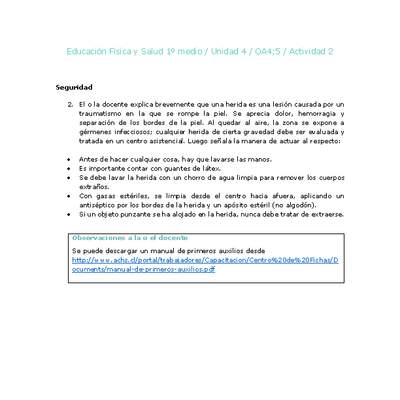 Educación Física 1 medio-Unidad 4-OA4;5-Actividad 2 Educación Física 1 medio-Unidad 4-OA4;5-Actividad 2