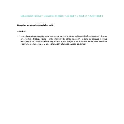 Educación Física 2 medio-Unidad 4-OA1;2-Actividad 1 Educación Física 2 medio-Unidad 4-OA1;2-Actividad 1