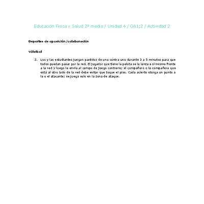 Educación Física 2 medio-Unidad 4-OA1;2-Actividad 2 Educación Física 2 medio-Unidad 4-OA1;2-Actividad 2