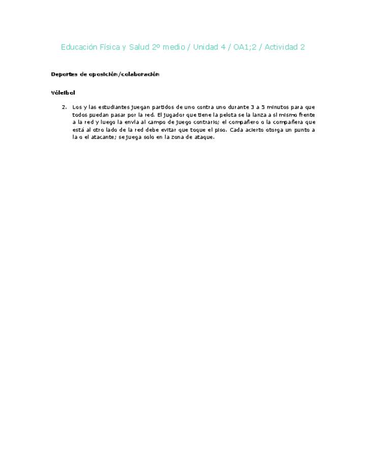 Educación Física 2 medio-Unidad 4-OA1;2-Actividad 2 Educación Física 2 medio-Unidad 4-OA1;2-Actividad 2