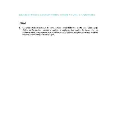 Educación Física 2 medio-Unidad 4-OA1;2-Actividad 5 Educación Física 2 medio-Unidad 4-OA1;2-Actividad 5