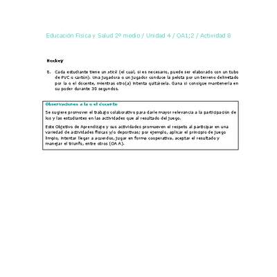 Educación Física 2 medio-Unidad 4-OA1;2-Actividad 8 Educación Física 2 medio-Unidad 4-OA1;2-Actividad 8