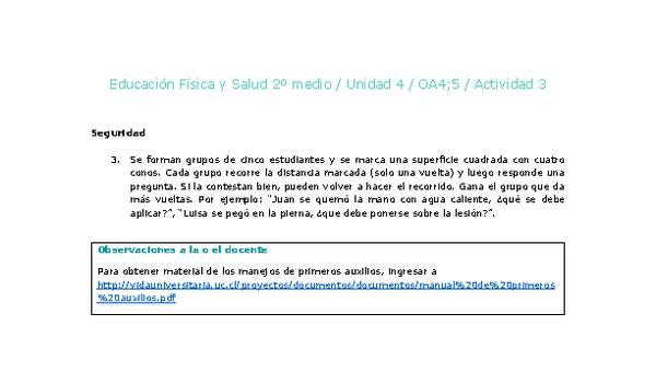 Educación Física 2 medio-Unidad 4-OA4;5-Actividad 3 Educación Física 2 medio-Unidad 4-OA4;5-Actividad 3