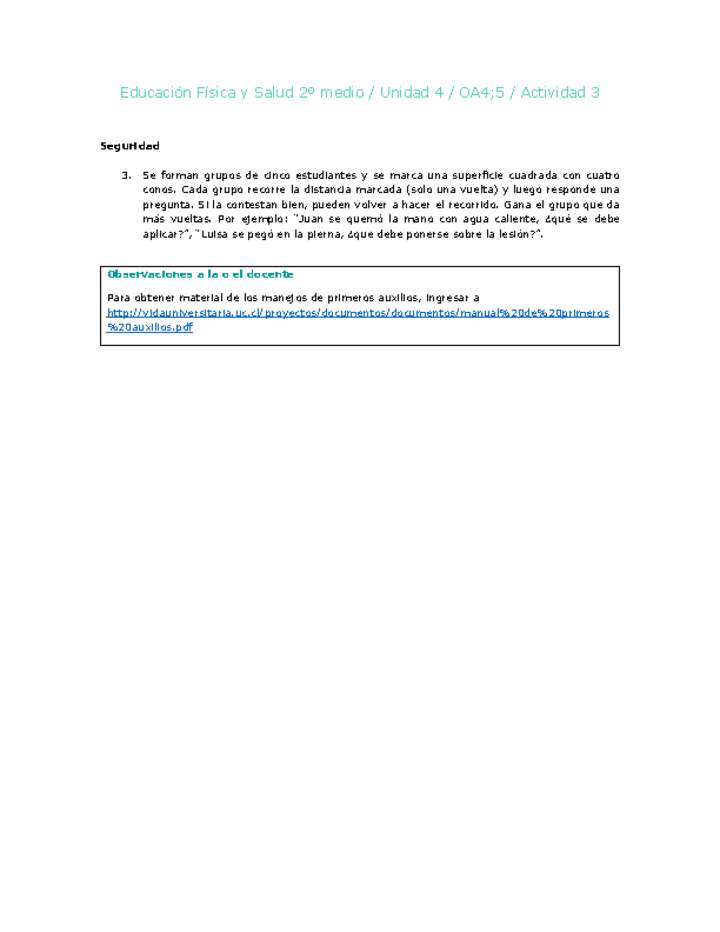 Educación Física 2 medio-Unidad 4-OA4;5-Actividad 3 Educación Física 2 medio-Unidad 4-OA4;5-Actividad 3