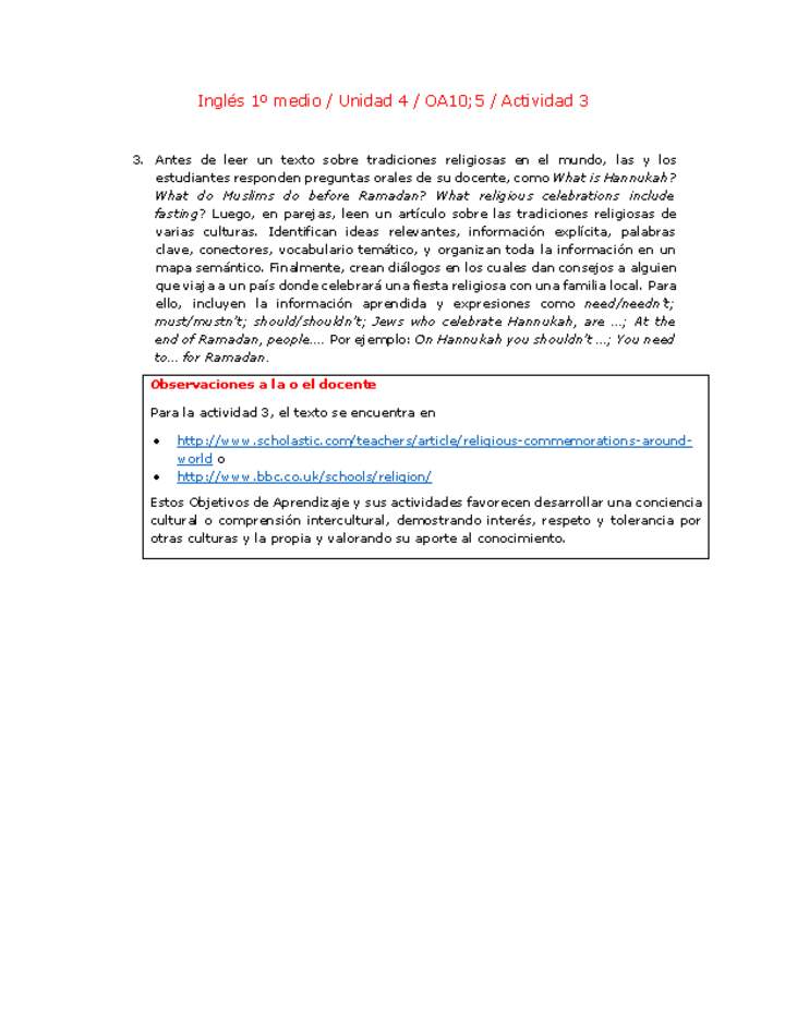 Inglés 1 medio-Unidad 4-OA10;5-Actividad 3 Inglés 1 medio-Unidad 4-OA10;5-Actividad 3