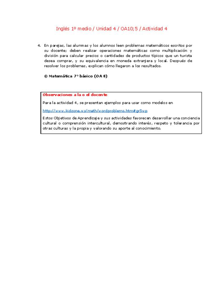 Inglés 1 medio-Unidad 4-OA10;5-Actividad 4 Inglés 1 medio-Unidad 4-OA10;5-Actividad 4