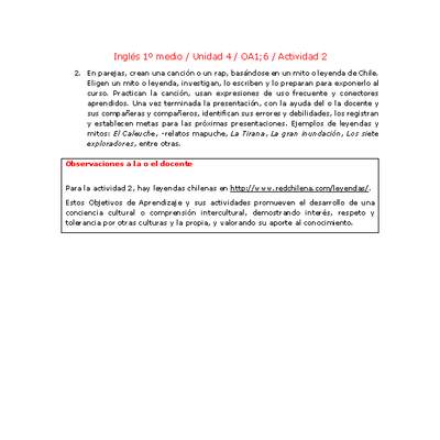 Inglés 1 medio-Unidad 4-OA1;6-Actividad 2 Inglés 1 medio-Unidad 4-OA1;6-Actividad 2
