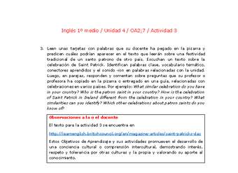 Inglés 1 medio-Unidad 4-OA2;7-Actividad 3 Inglés 1 medio-Unidad 4-OA2;7-Actividad 3