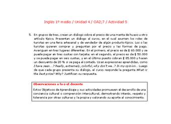 Inglés 1 medio-Unidad 4-OA2;7-Actividad 5 Inglés 1 medio-Unidad 4-OA2;7-Actividad 5