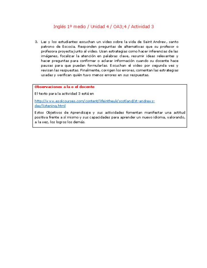 Inglés 1 medio-Unidad 4-OA3;4-Actividad 3 Inglés 1 medio-Unidad 4-OA3;4-Actividad 3