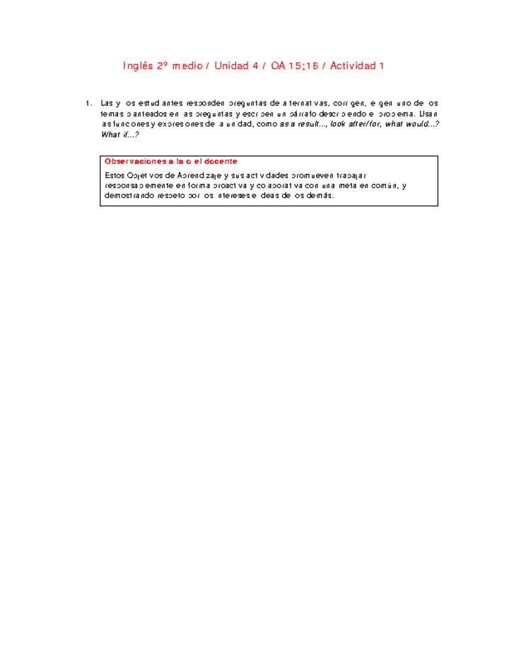 Inglés 2 medio-Unidad 4-OA15;16-Actividad 1 Inglés 2 medio-Unidad 4-OA15;16-Actividad 1