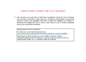 Inglés 2 medio-Unidad 4-OA15;16-Actividad 2 Inglés 2 medio-Unidad 4-OA15;16-Actividad 2