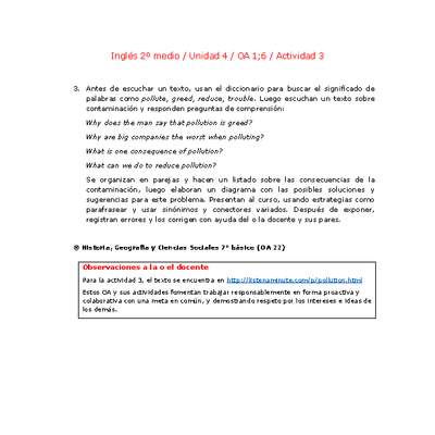 Inglés 2 medio-Unidad 4-OA1;6-Actividad 3 Inglés 2 medio-Unidad 4-OA1;6-Actividad 3
