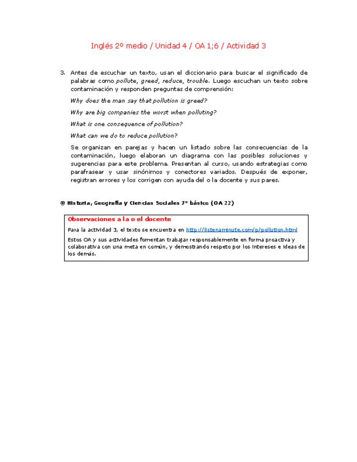 Inglés 2 medio-Unidad 4-OA1;6-Actividad 3 Inglés 2 medio-Unidad 4-OA1;6-Actividad 3