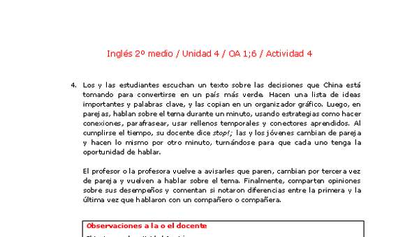 Inglés 2 medio-Unidad 4-OA1;6-Actividad 4 Inglés 2 medio-Unidad 4-OA1;6-Actividad 4