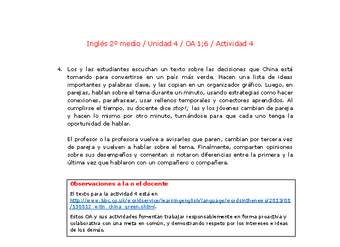 Inglés 2 medio-Unidad 4-OA1;6-Actividad 4 Inglés 2 medio-Unidad 4-OA1;6-Actividad 4