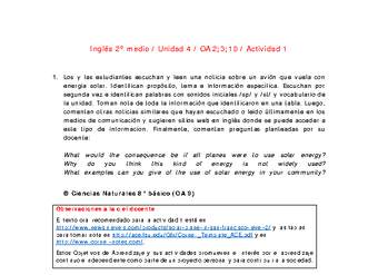 Inglés 2 medio-Unidad 4-OA2;3;10-Actividad 1 Inglés 2 medio-Unidad 4-OA2;3;10-Actividad 1