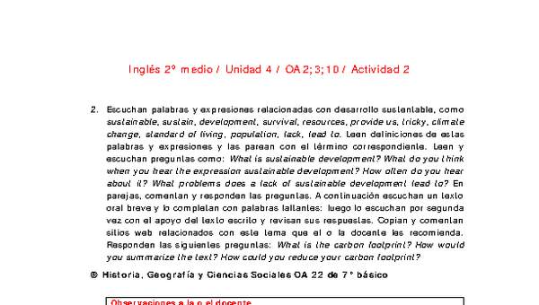 Inglés 2 medio-Unidad 4-OA2;3;10-Actividad 2 Inglés 2 medio-Unidad 4-OA2;3;10-Actividad 2