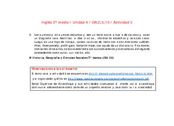 Inglés 2 medio-Unidad 4-OA2;3;10-Actividad 3 Inglés 2 medio-Unidad 4-OA2;3;10-Actividad 3