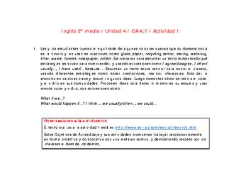 Inglés 2 medio-Unidad 4-OA4;7-Actividad 1 Inglés 2 medio-Unidad 4-OA4;7-Actividad 1