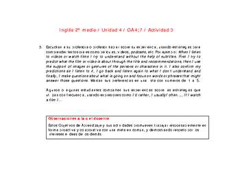 Inglés 2 medio-Unidad 4-OA4;7-Actividad 3 Inglés 2 medio-Unidad 4-OA4;7-Actividad 3
