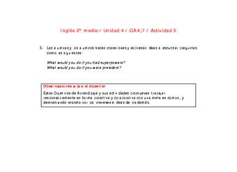 Inglés 2 medio-Unidad 4-OA4;7-Actividad 5 Inglés 2 medio-Unidad 4-OA4;7-Actividad 5