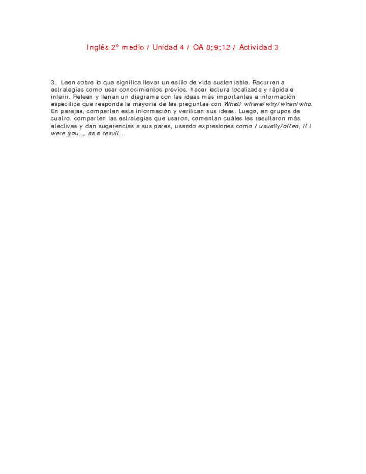 Inglés 2 medio-Unidad 4-OA8;9;12-Actividad 3 Inglés 2 medio-Unidad 4-OA8;9;12-Actividad 3