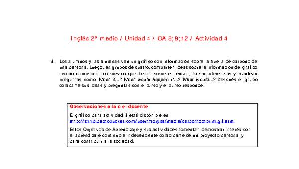 Inglés 2 medio-Unidad 4-OA8;9;12-Actividad 4 Inglés 2 medio-Unidad 4-OA8;9;12-Actividad 4
