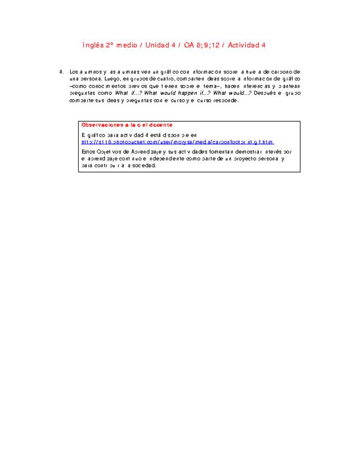 Inglés 2 medio-Unidad 4-OA8;9;12-Actividad 4 Inglés 2 medio-Unidad 4-OA8;9;12-Actividad 4