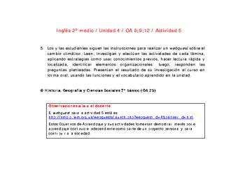 Inglés 2 medio-Unidad 4-OA8;9;12-Actividad 5 Inglés 2 medio-Unidad 4-OA8;9;12-Actividad 5