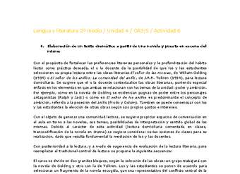 Lengua y Literatura 2 medio-Unidad 4-OA3;5-Actividad 6 Lengua y Literatura 2 medio-Unidad 4-OA3;5-Actividad 6