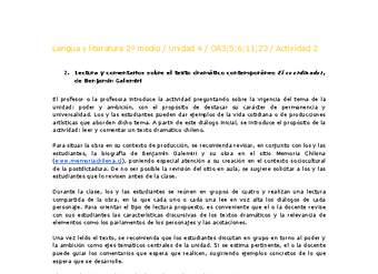 Lengua y Literatura 2 medio-Unidad 4-OA3;5;6;11;23-Actividad 2 Lengua y Literatura 2 medio-Unidad 4-OA3;5;6;11;23-Actividad 2