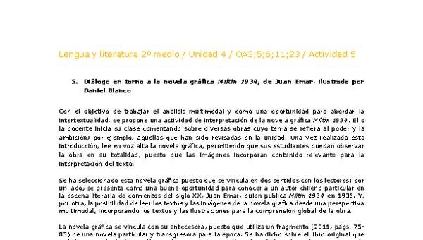 Lengua y Literatura 2 medio-Unidad 4-OA3;5;6;11;23-Actividad 5
