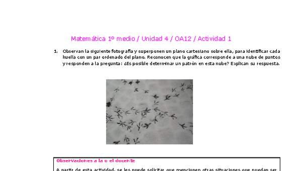 Matemática 1 medio-Unidad 4-OA12-Actividad 1 Matemática 1 medio-Unidad 4-OA12-Actividad 1