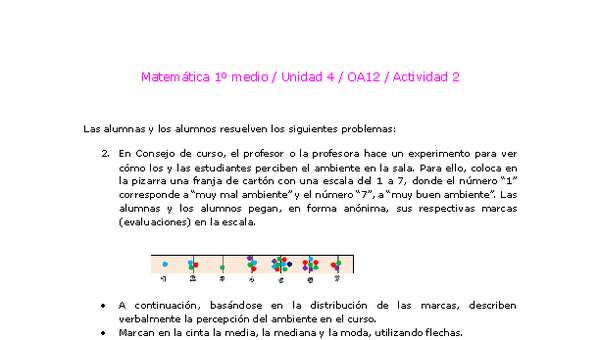 Matemática 1 medio-Unidad 4-OA12-Actividad 2 Matemática 1 medio-Unidad 4-OA12-Actividad 2