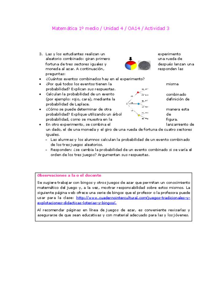 Matemática 1 medio-Unidad 4-OA14-Actividad 3 Matemática 1 medio-Unidad 4-OA14-Actividad 3