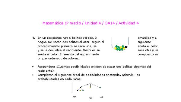 Matemática 1 medio-Unidad 4-OA14-Actividad 4 Matemática 1 medio-Unidad 4-OA14-Actividad 4