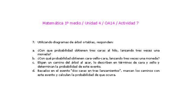 Matemática 1 medio-Unidad 4-OA14-Actividad 7 Matemática 1 medio-Unidad 4-OA14-Actividad 7
