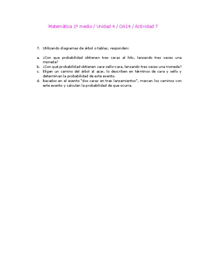 Matemática 1 medio-Unidad 4-OA14-Actividad 7 Matemática 1 medio-Unidad 4-OA14-Actividad 7