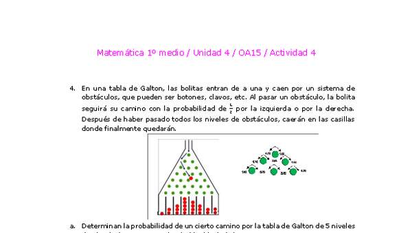 Matemática 1 medio-Unidad 4-OA15-Actividad 4 Matemática 1 medio-Unidad 4-OA15-Actividad 4