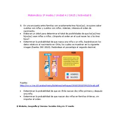 Matemática 1 medio-Unidad 4-OA15-Actividad 8 Matemática 1 medio-Unidad 4-OA15-Actividad 8