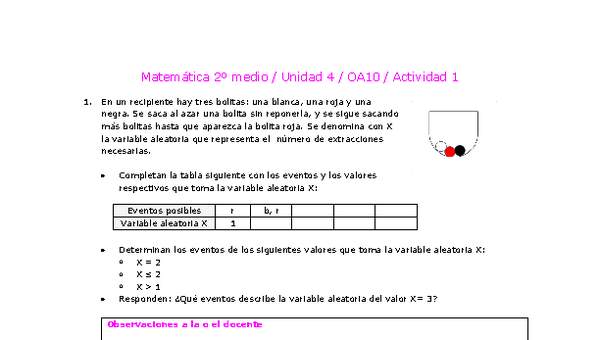 Matemática 2 medio-Unidad 4-OA10-Actividad 1 Matemática 2 medio-Unidad 4-OA10-Actividad 1
