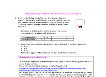 Matemática 2 medio-Unidad 4-OA10-Actividad 1 Matemática 2 medio-Unidad 4-OA10-Actividad 1