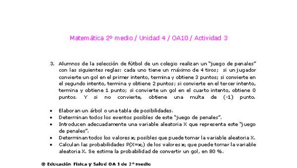 Matemática 2 medio-Unidad 4-OA10-Actividad 3 Matemática 2 medio-Unidad 4-OA10-Actividad 3